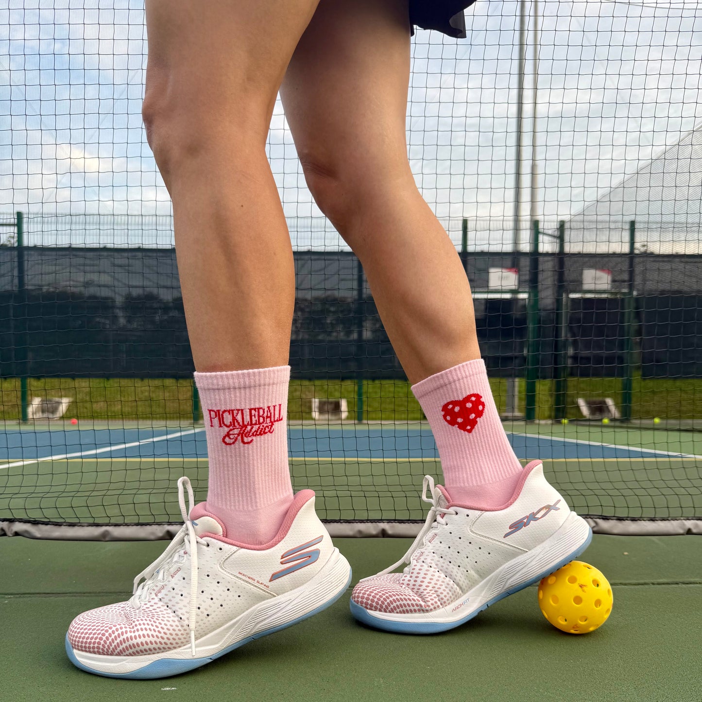Pickleball Addict Pink Socks