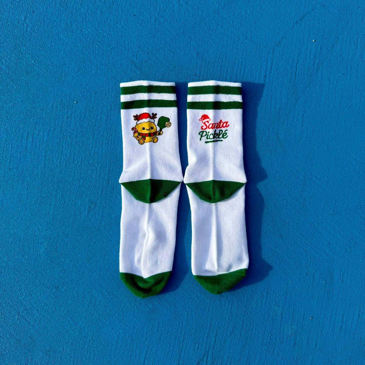 Santa Pickle Socks Back View