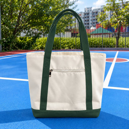 Picklé Joy Tote Bag in Court Green - back zip pocket