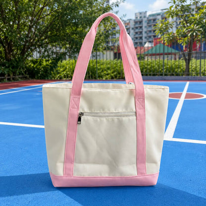 Picklé Joy Tote Bag in Dusty Pink - back zip pocket