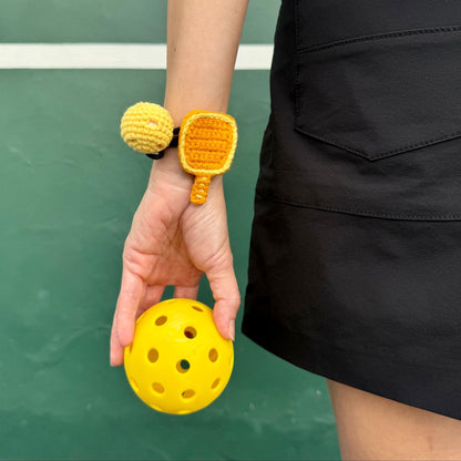 Pickleball Crochet Hair Tie & Pocket Mirror Set Picklé Joy Club