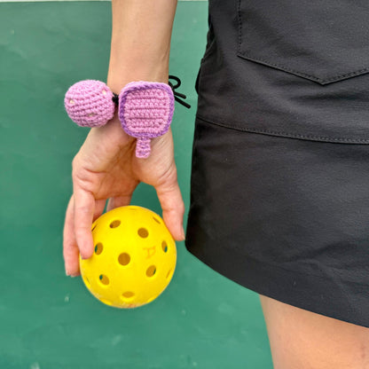 Pickleball Crochet Hair Tie & Pocket Mirror Set Picklé Joy Club